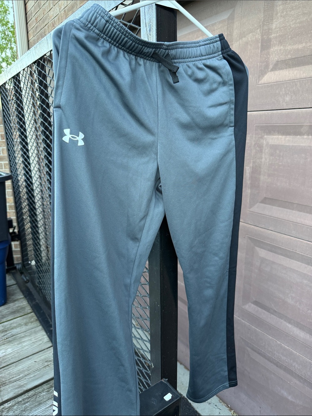 Under Armour Gray and Black Athletic Track Pants